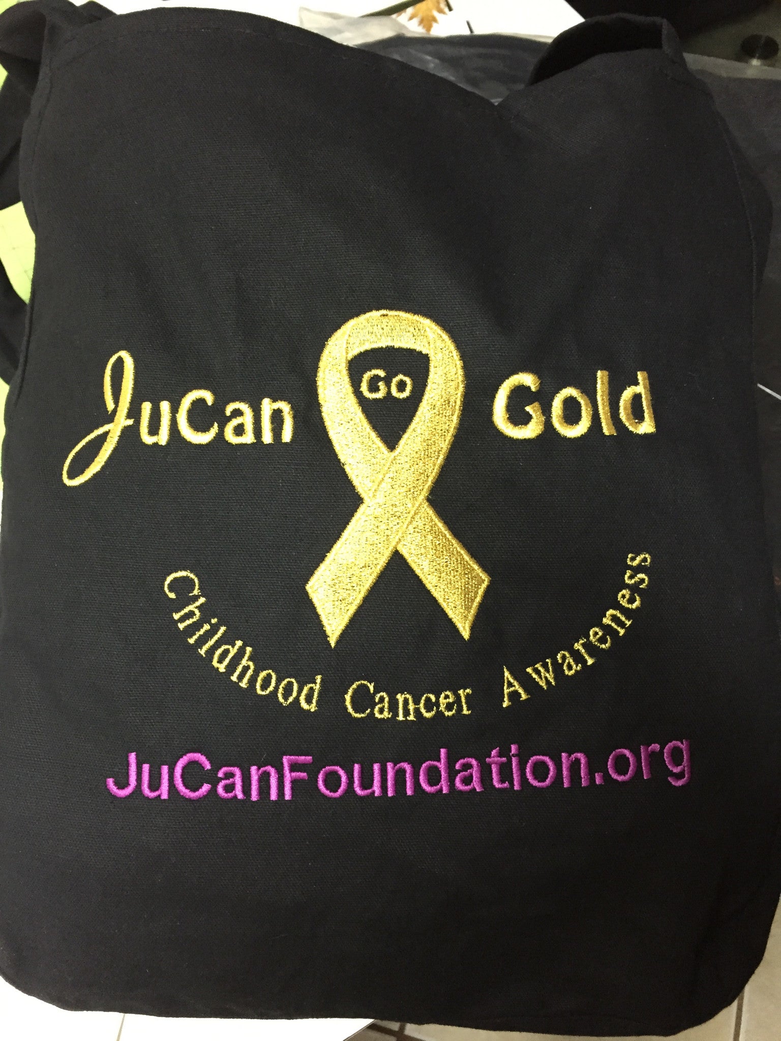 Embroidered Canvas Tote, Help Fund Sarcoma Research
